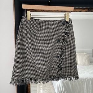 Pine & Co. 100% Wool Black and White Checkered Mini Skirt